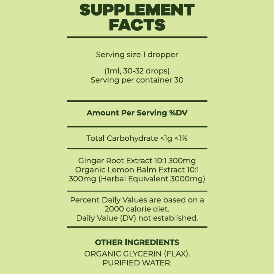 Organic Lemon Balm Extract with Ginger